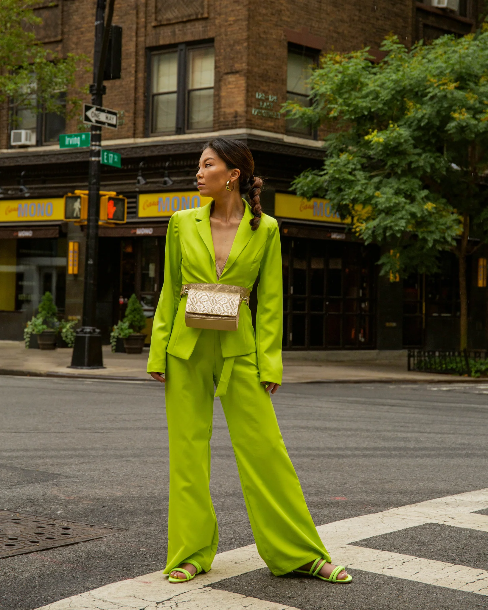 Neon green jacket outfit discount